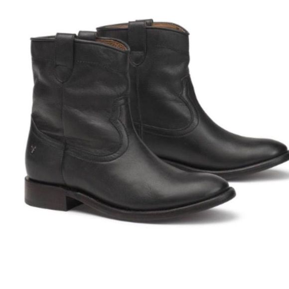 Trask Shoes Trask Western Inspired Pull On Black Leather Boots